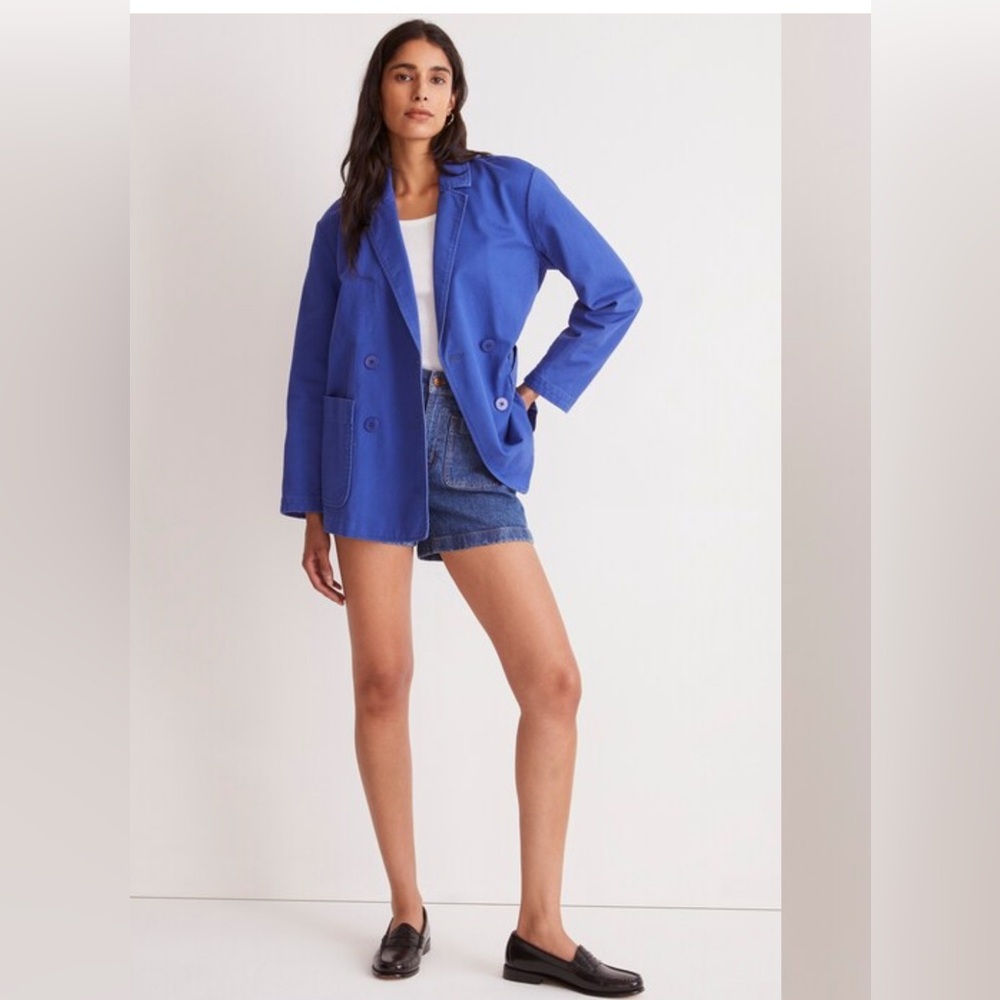 Madewell Crossover Blazer (Re)generative Blue Chino Bluestone Size M NM512 $138